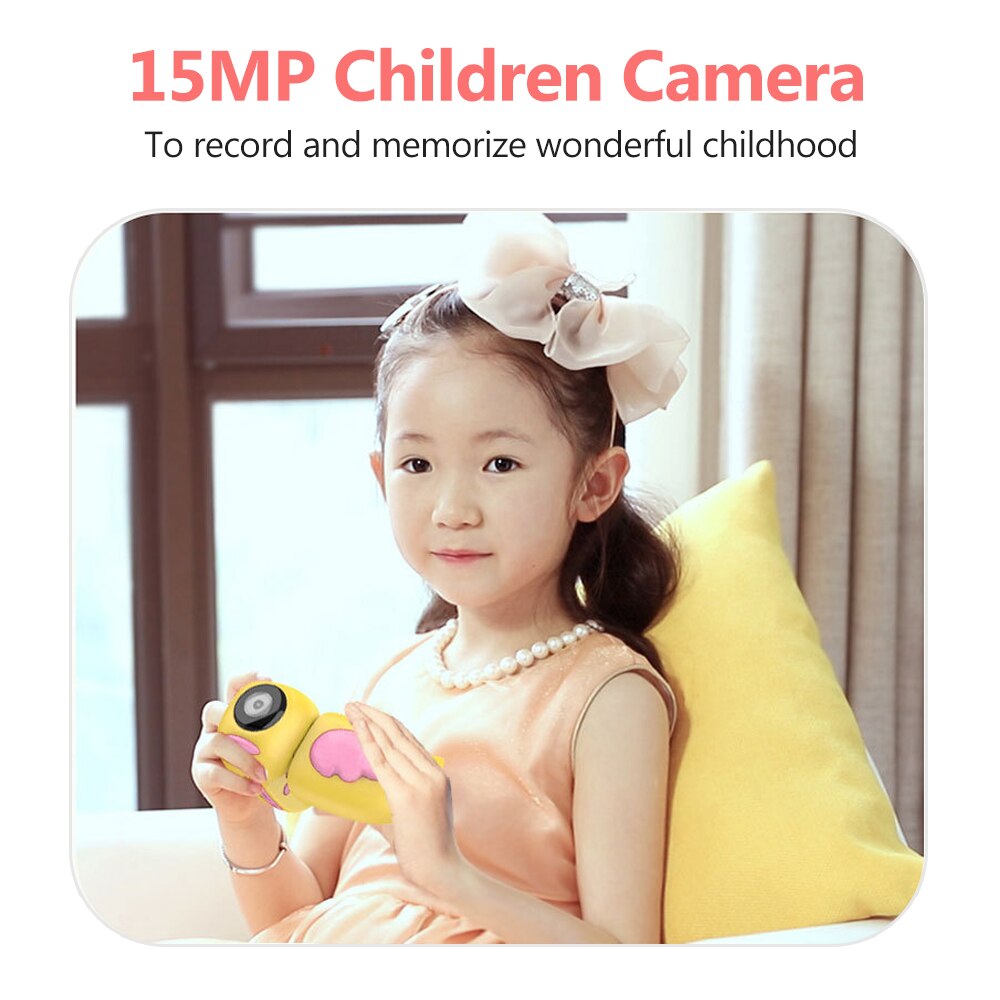 Digital Kids Camcorder Children Video Camera 15M Pixel Auto-focusing Self-timer Video-recording with 2.0" TFT Screen