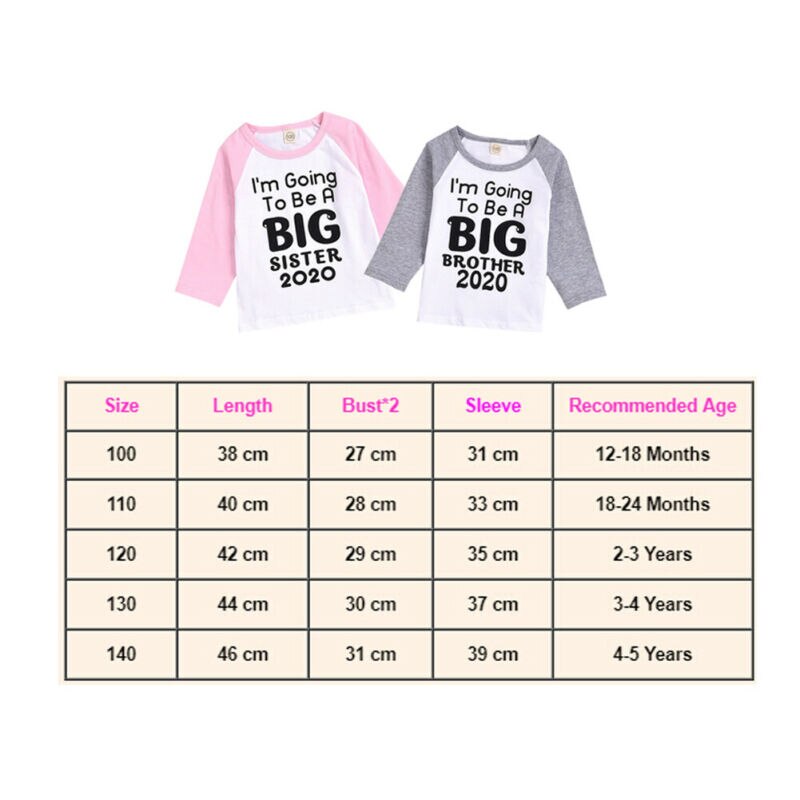 neue Big Brother T-Shirts Schwester Baby Junge Mädchen Kinder Langarm T-shirt Tops Passenden Kinder Outfit Kleidung