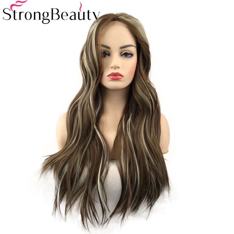 StrongBeauty Synthetische Lace Front Pruik Lange Golvende Natuurlijke Pruiken Hittebestendige Hair