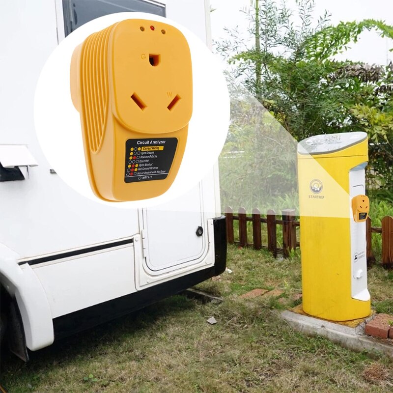 RV Surge Protector 30 Amp Adapter Circuit Analyzer with Indicator Light 30 Amp Male to 30 Amp Female for RV Trailer