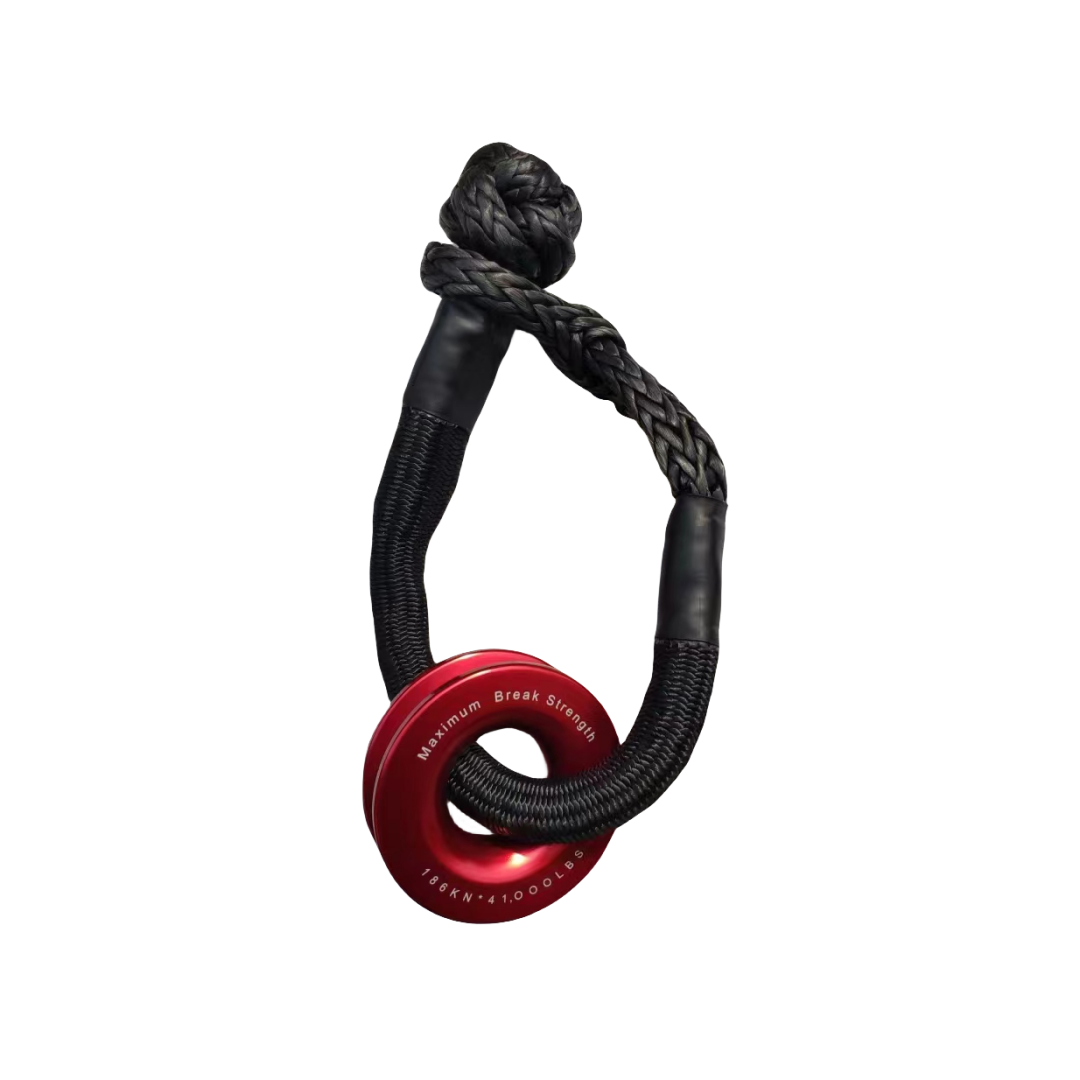 Cabrestante sintético de resistencia a la rotura, grillete suave con anillo de recuperación, actualización de 20 toneladas, 38.000 libras: Oro