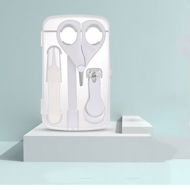 Dorahoney 4Pcs Baby Nail Care Set Pasgeborenen Vinger Trimmer Schaar Nagelknipper Manicure Kit Baby Cartoon Dier Nail Fileset: B8