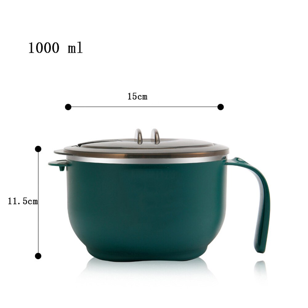 1300Ml Rvs 304 Lnstant Noedelkom Met Cover Student Netto Rode Nacht Cup Kantoormedewerker Lunch Box Magnetron servies