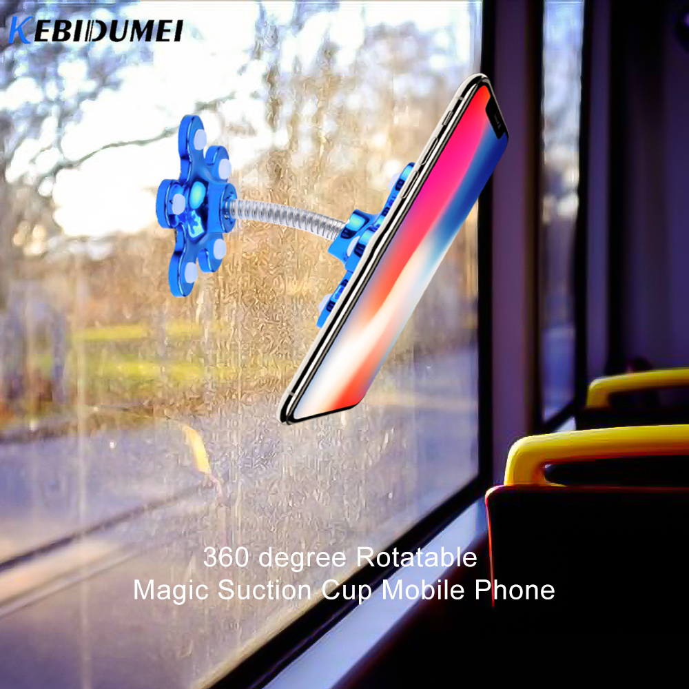 Blomma form roterbar metall magisk sugkopp mobilhållare bilfäste för ipad iphone samsung smartphones