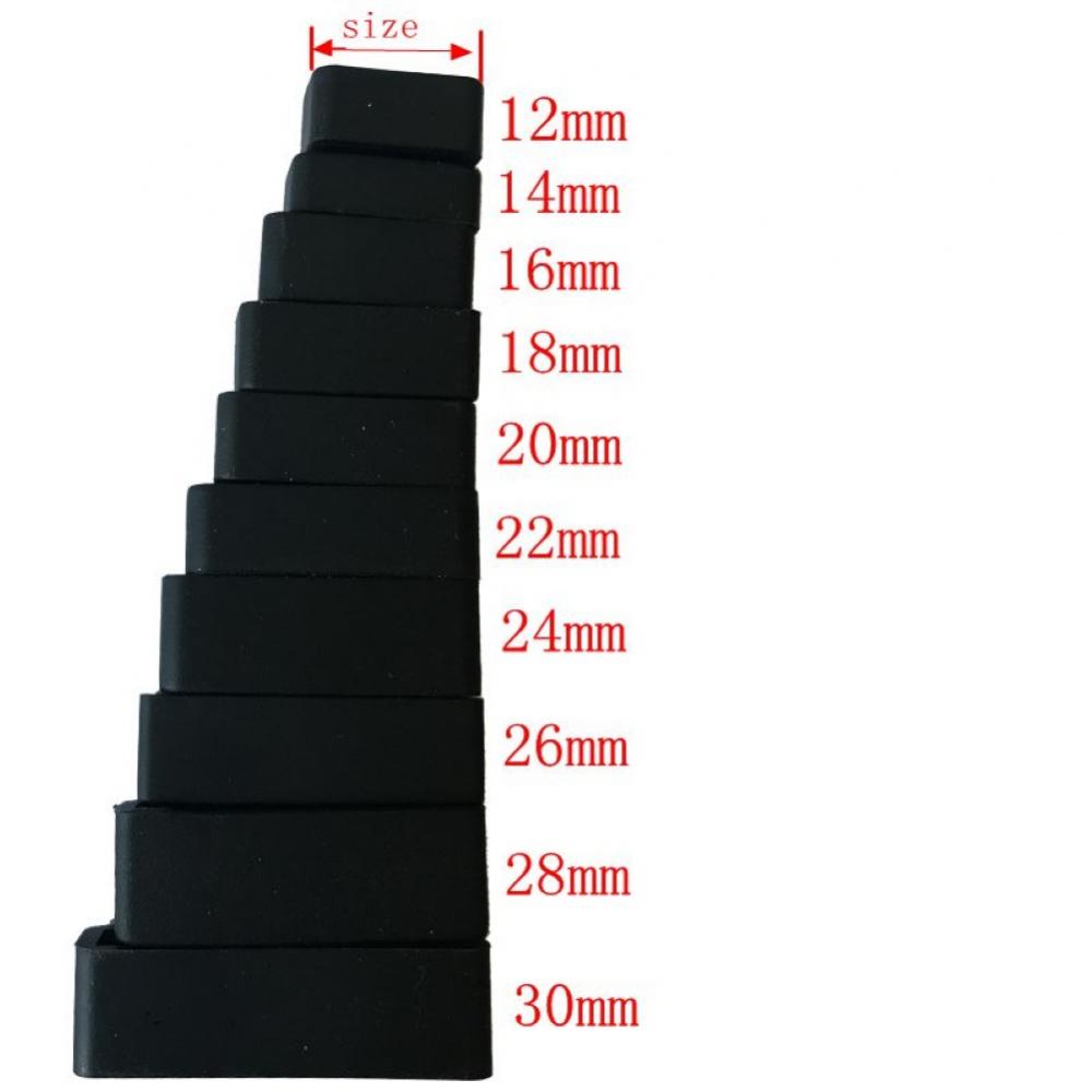 12-30mm Black Watchbands Strap Loop Ring Activity Rings Watch Strap Loop Silicone Rubber Watch Bands Accessories