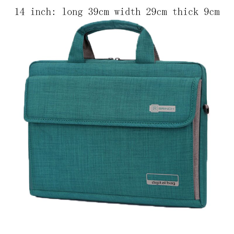 6 colores gran capacidad Nylon 13,3 14 15,6 pulgadas Portátil Bolsa maletines funda protectora bolsas B: 14inch blue green