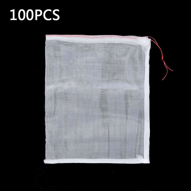 PE Net bags Set 100pcs Nylon Drawstring Garden Plant Vegetables Protect Anti pest