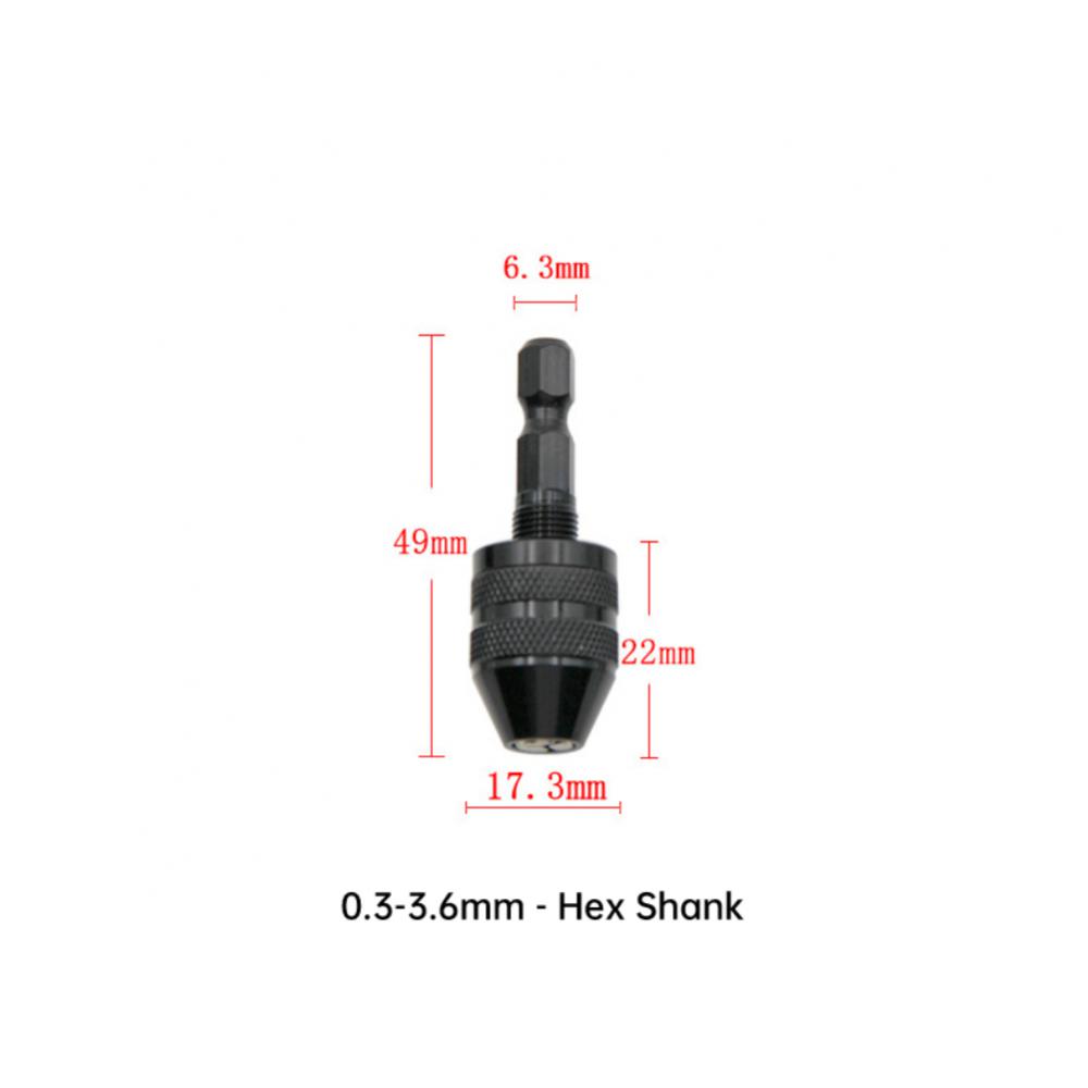 Mini Drill Chuck Keyless Impact Driver Adaptor Hex Round Shank Screwdriver Head Micro Fixture Drill Bits For Electric Grinder
