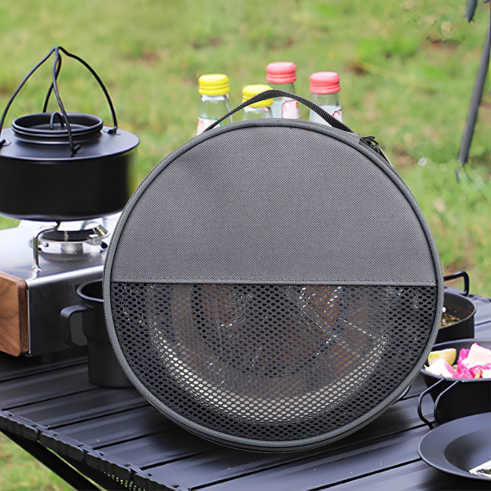 Camping Kochgeschirr Aufbewahrung tasche Geschirr tasche Grill große Kapazität tragbares Zuhause leicht mit Mesh Organizer Reise Picknick tasche