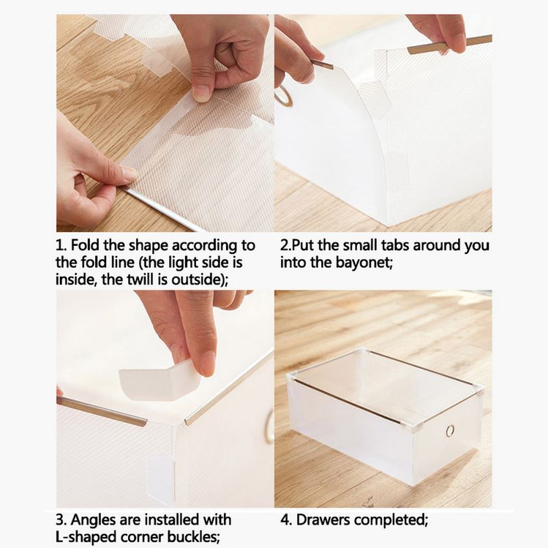 Rectangle Organizer Shoe Box Clear Stackable Home Space Saving Storage Container Plastic Foldable Shoe Drawer