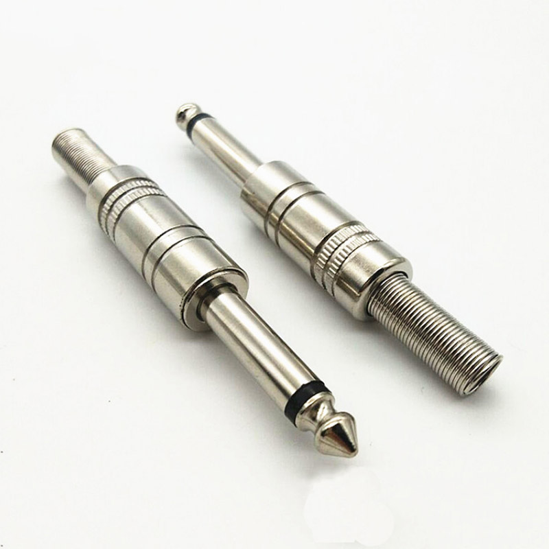 2 kpl 6.5mm -napainen monometallipistokeliitin 6.35 pistoke &amp; jakkisovitin juotosjohtoliittimillä 6.5mm monoliitin audio