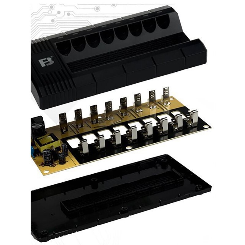 8 Slots Battery Charger Intelligent Power Off and Fast Charge for AA/AAA 1.4V Ni-MH Battery Charger US Plug