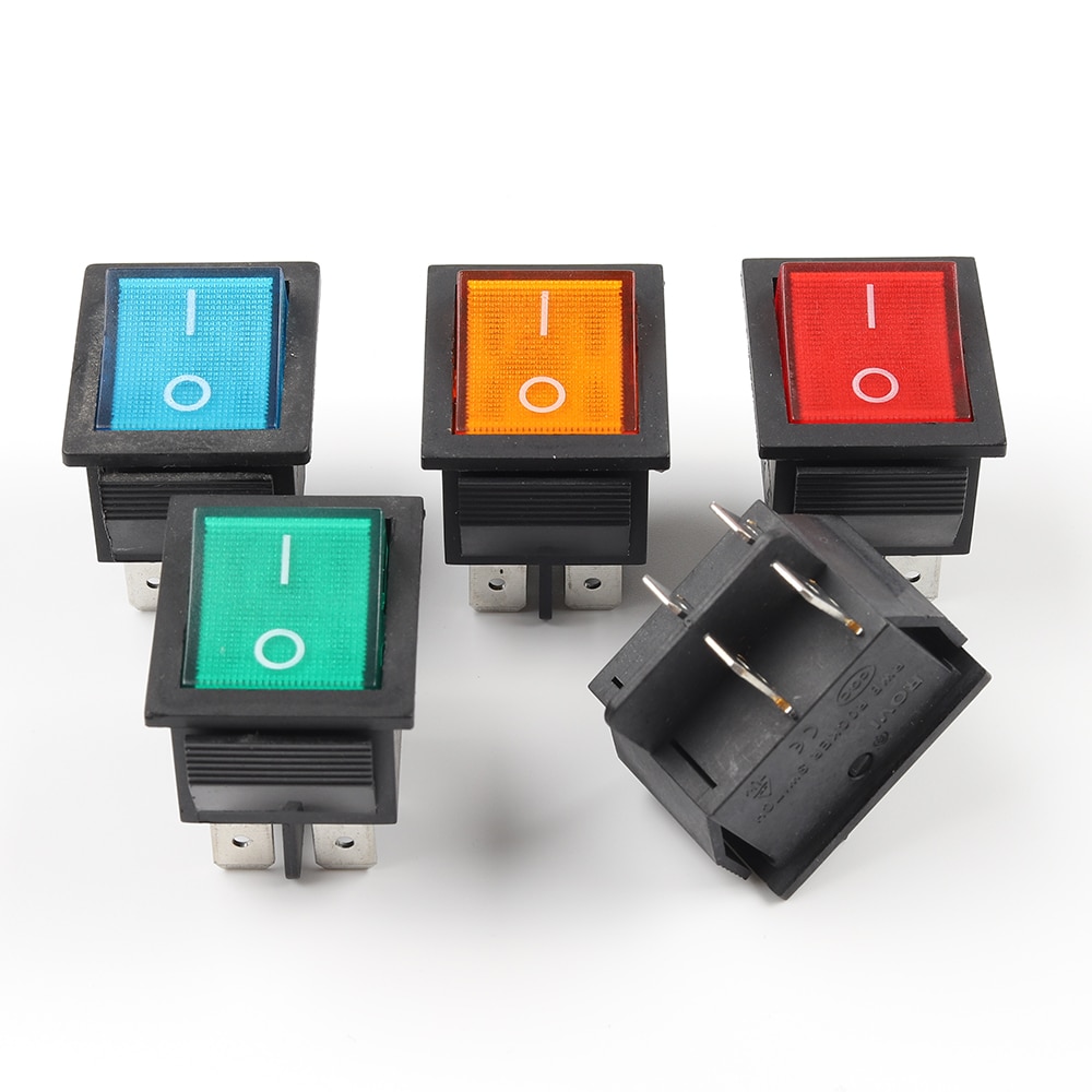 1PCS 4 Pin Rocker Switch ON-OFF Electrical equipment With Light Power Switch 16A 250VAC/ 20A 125VAC KCD4