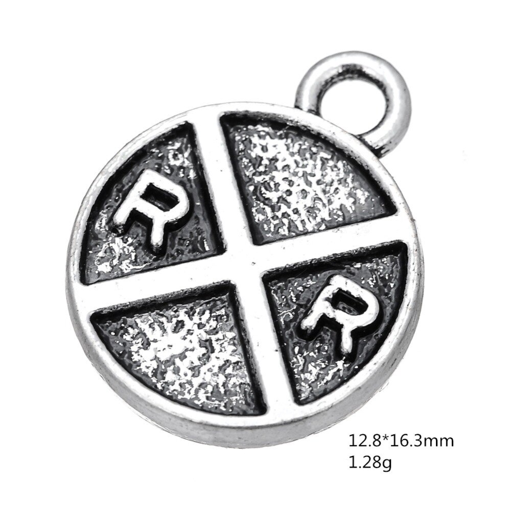 my shape 40pcs DIY Railroad Crossing Sign Charm Tibetan Silver Plated