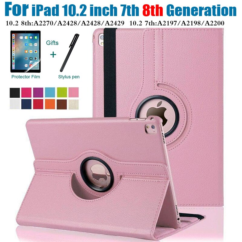 Voor Ipad 10.2 Case 7th 8th Generatie Funda 360 Graden Draaien Leather Smart Coque Voor Ipad 10.2 "A2270/a2428/A2428/A2429