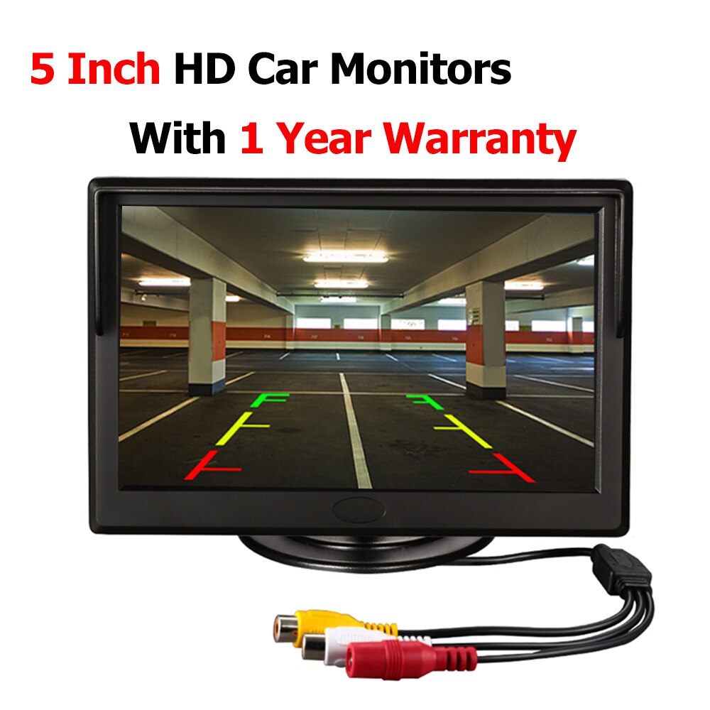 5 zoll Monitor HD Auto Rückfahr LCD TFT Digitalen Bildschirm 2 Weg Video Eingang Rückansicht Anzeige Parkplatz Monitor Für Sicherung Kamera: Schwarz