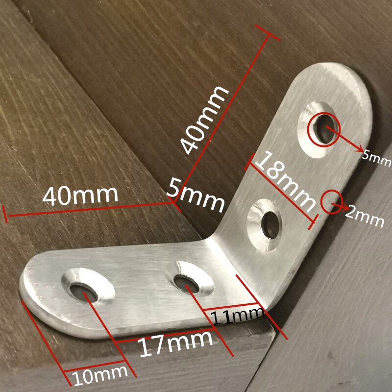 Stainless Steel L-shaped Angle Bracket 90 Degree Holder Furniture Connector Partition Triangle Fixed Block Laminated Bracket: JM16V4