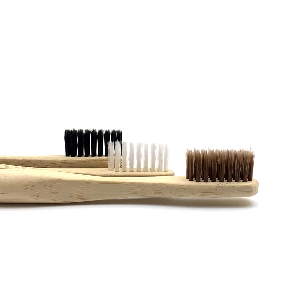 10Pcs Natural Toothbrush Eco-Friendly Rainbow Bamboo Medium Bristle Biodegradable Teeth Brush Solid Bamboo Handle Toothbrush