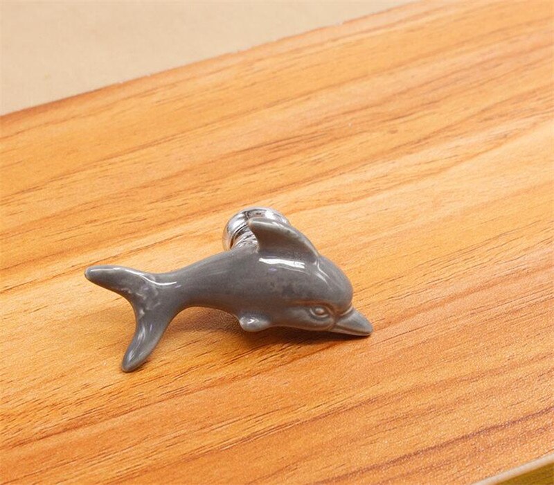 Colorful Ceramic fish Dolphin Cabinet Knobs Door Pull Handles Cupboard Drawer Wardrobe Furniture Handle Knobs: A