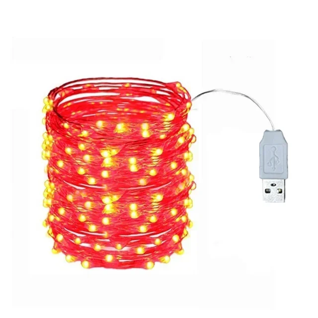USB LED Lichterketten 5/10/20M Silber Draht Girlande Licht Wasserdichte Lichterkette Für Weihnachten Hochzeit Party Dekoration