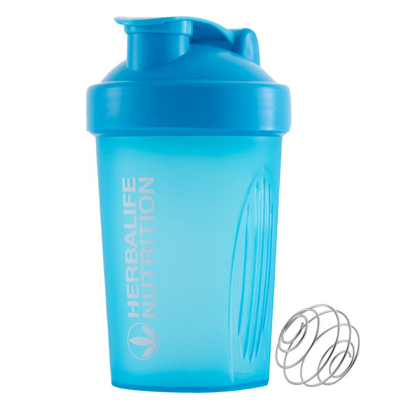 Sport Shaker Fles Wei-eiwit Milkshake Mengen Fles Sport Fitness Gym Roerder Draagbare Outdoor Plastic Drink Fles 400Ml: blue