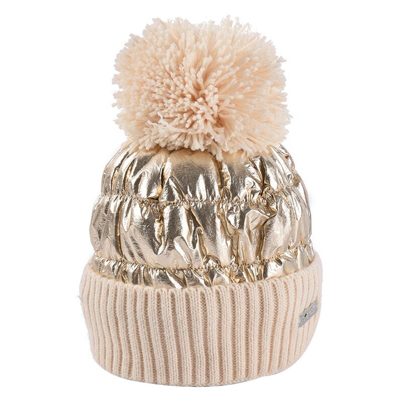 Casquette de Ski pour femmes et hommes, couvre-chef d&#39;hiver en velours épais avec plumes, pour Snowboard en plein air,: Golden