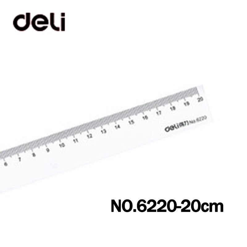 Jindsihou/Cokai/Deli Plastic Transparante Vierkante Heerser 15/20/30cm Meten Rechte Ruler Tool Student studie Meten Briefpapier: Deli-6220-20cm