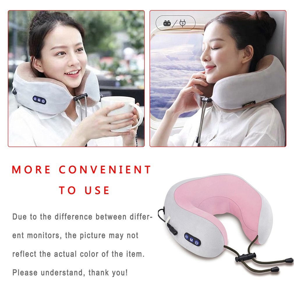 Electric Neck Massager U Shaped Pillow Multifunctional Portable Shoulder Cervical Massager Outdoor Home Car Relaxing Massage