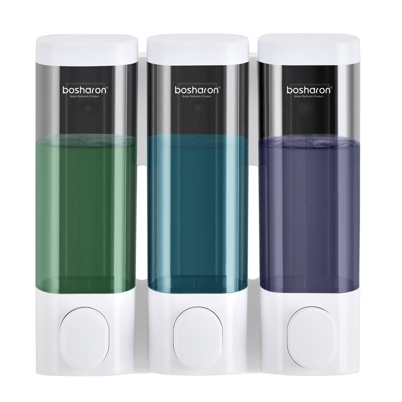 Einzigen Doppel verdreifachen 300ml Seife Spender Zauberstab-montieren Dusche Schlecht Shampoo Spender Flüssigkeit Seife Container Schlecht Zubehör: Weiß verdreifachen