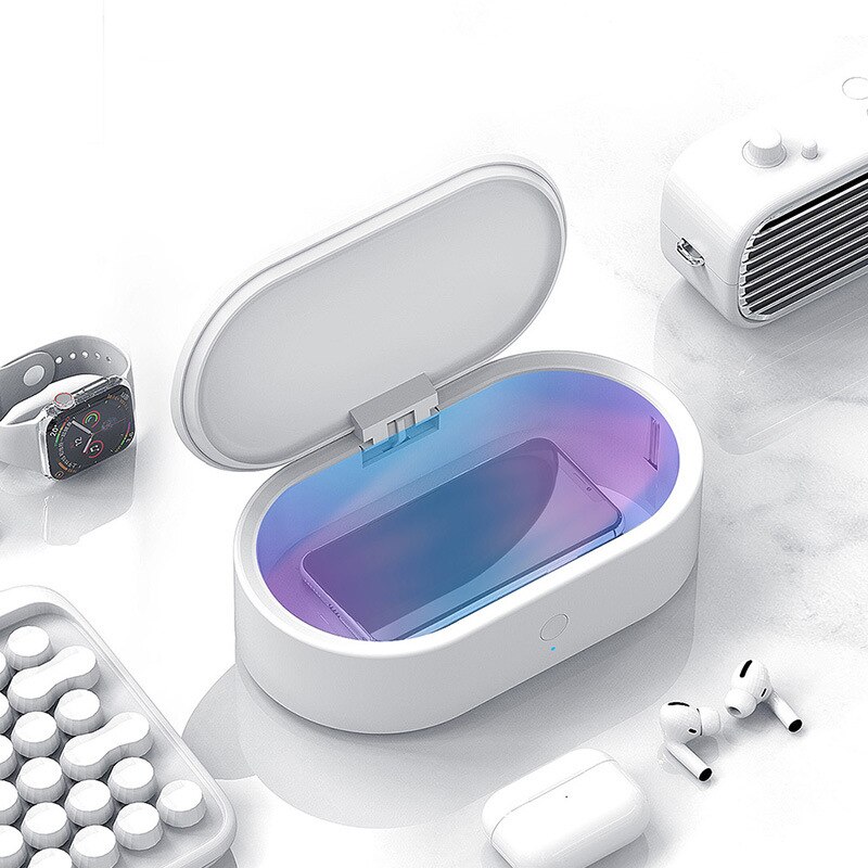Portable UVC Ultrasonic cleaner Sterilizer Box Phone Personal Sanitizer Disinfection Cabinet UV Light Lamp Wireless Charging