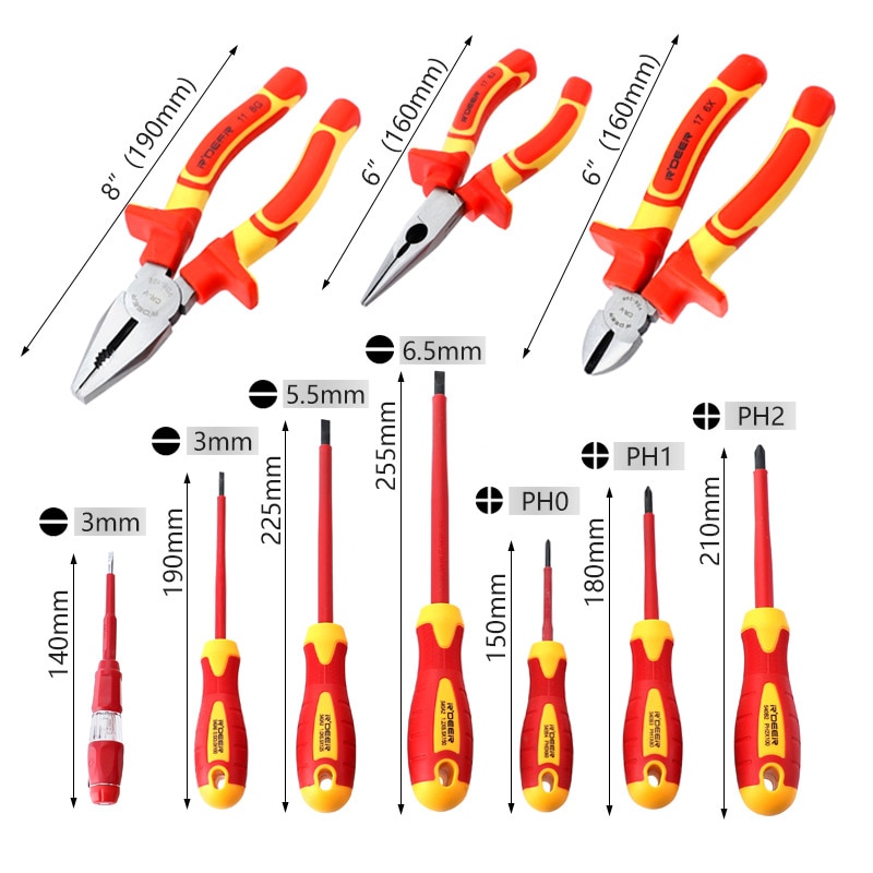 Insulated Screwdriver set cable Electrician pliers 1000v cutter cable pilers Wire stripper scissors pliers multitool pliers tool
