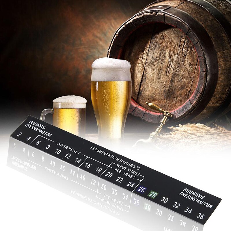 5 stuks digitale temperatuurstickers voor het weergeven van de brouwbereiken, thuisbrouwen van bier, wijn, lcd-kleverige thermometer