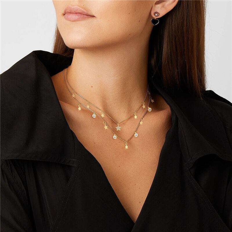 S925 collana in argento Sterling Collier Femme multistrato catena clavicola per donna doppio strato girocollo collane accessori gioielli