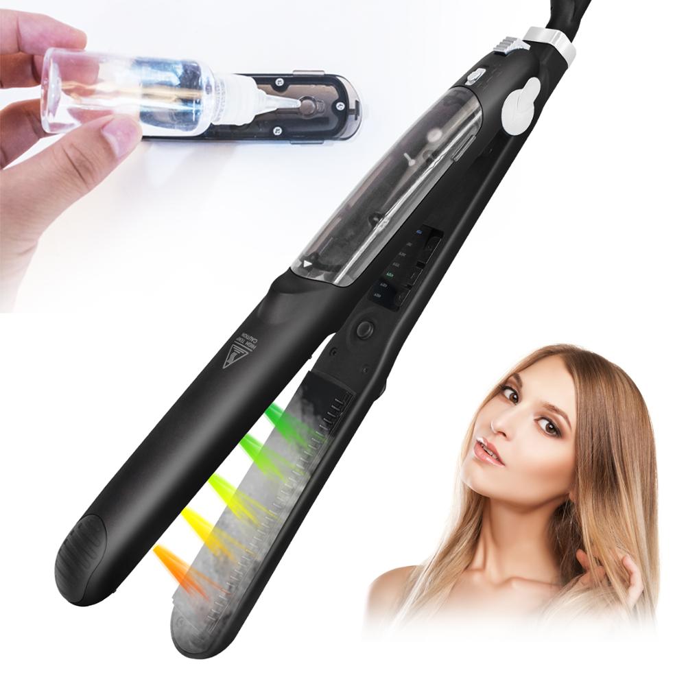 Pro Salon Steam Flat Iron Hair Straightening Tourmaline Ceramic Vapor Hair Straightener With Argan Oil Hair Straightener Tool