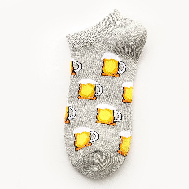 Dames boot sokken heren tij zomer dunne kleur sokken persoonlijkheid bladeren bier hoofd straat tij dames sokken: 1