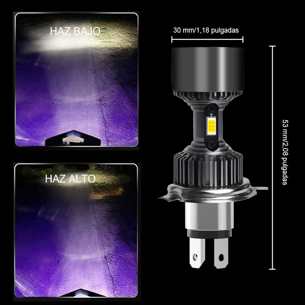 Motorfiets Koplamp Md003 12V Led Angel Eyes Bol Vervangbare Halo Ring Koplamp 4500lm Autobike Mistlamp