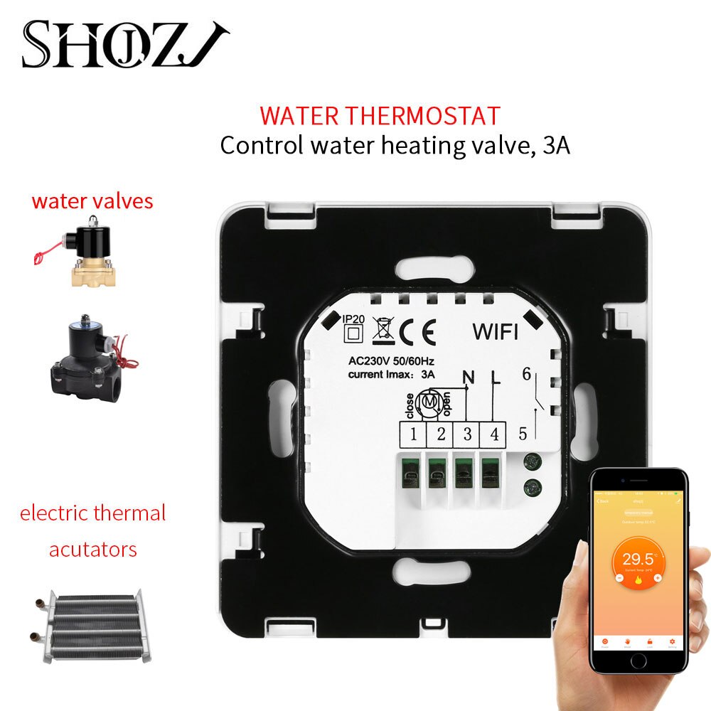 TUYA WiFi Alexa Google home Smart Thermostat Programmable Winter For Water/Floor Heating Touchscreen Room Temperature Controller: WIFI 3A