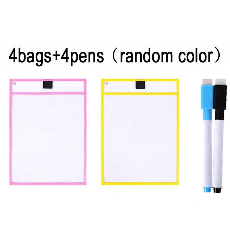 2/4/6/8/10 transparente pincel seco bolsa niños tablero de dibujo DIY dibujo para pintar para colorear aprender educación juguetes para niños de: 4Bags 4Pens