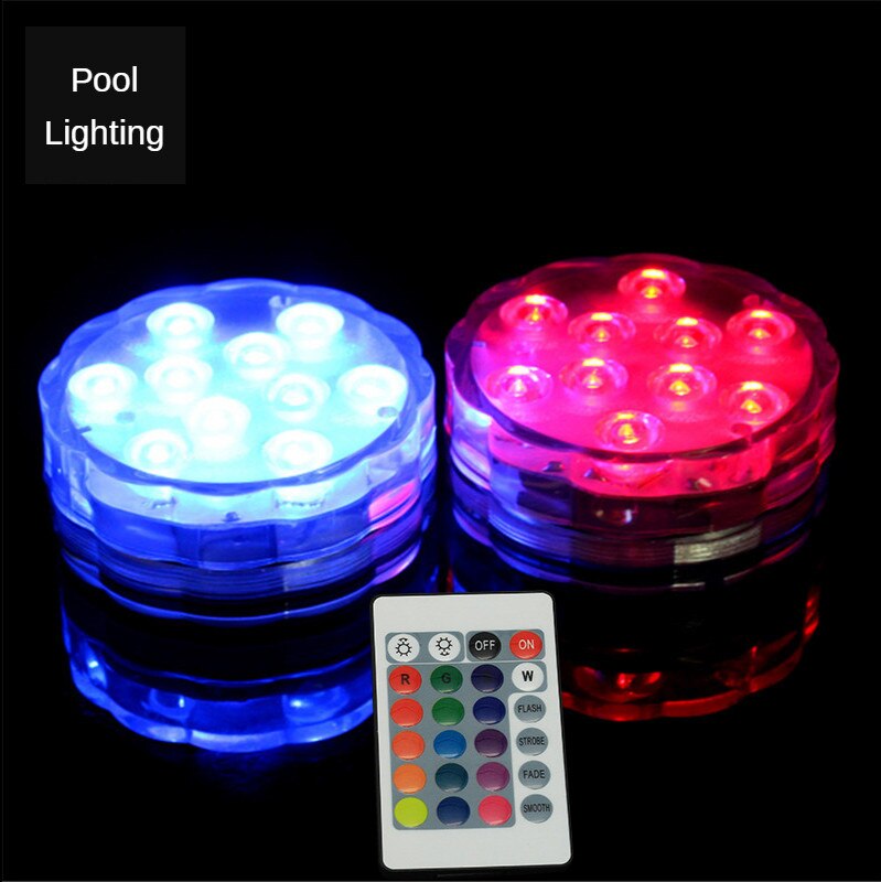 Flytande poollampor 16 färger dränkbara led-lampor med magnet och sugkopp dammfontän undervattensled nattlampa