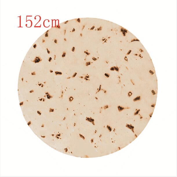 Superzachte ronde burrito deken, fleece deken met tortilla textuur: Bruin 152cm