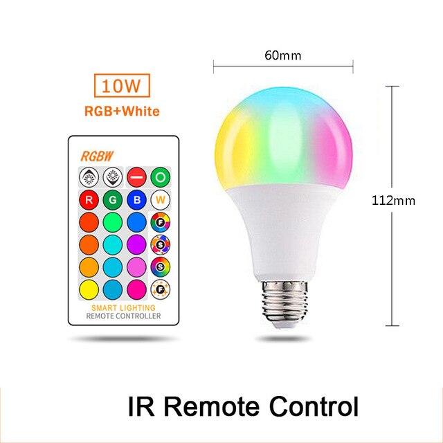 Led 5w 10w rgb magische lamp  e27 15w bluetooth slimme lamp kleurveranderende gloeilamp slimme huisverlichting compatibel met ios/android: Ir rgbw 10w
