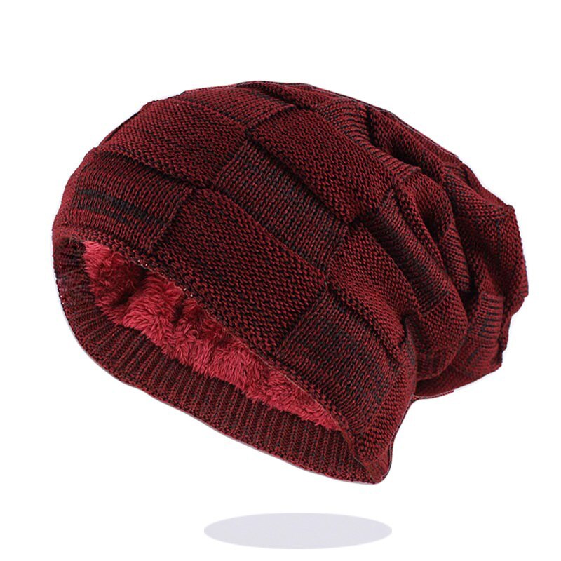 Women Winter Warm Beanies Skullies Lady Casual Caps Hat For Men Colorful Brand Bone Knitted Bonnet: Red