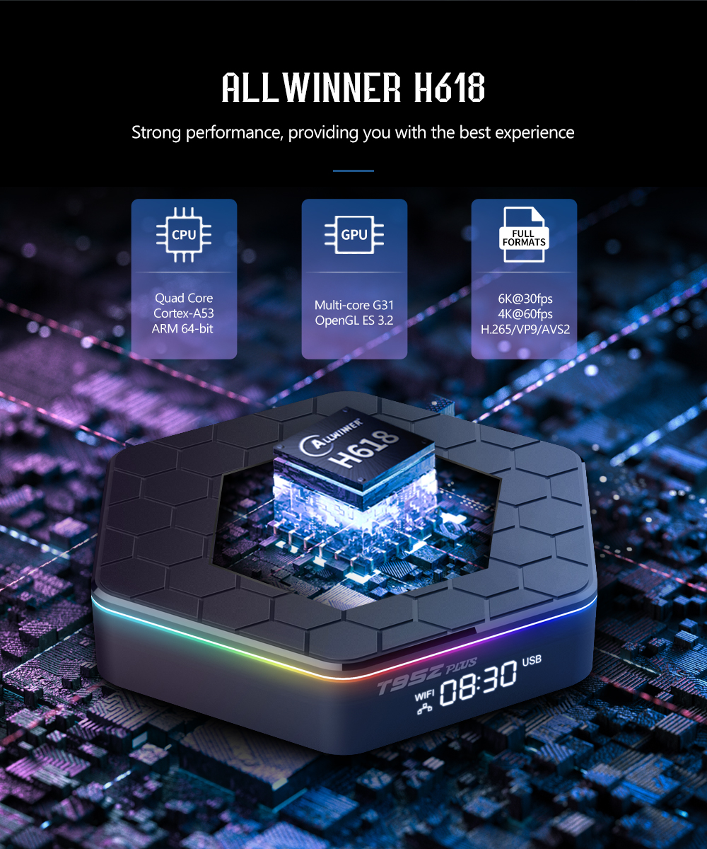 Android 12 T95Z Plus Smart Tv Box 6K DECODING 2.4G/5G BT5.0 WIFI6 3D Voice16G 32G 64G128G HDR10 4K60FPS Set-Top Box Media Player