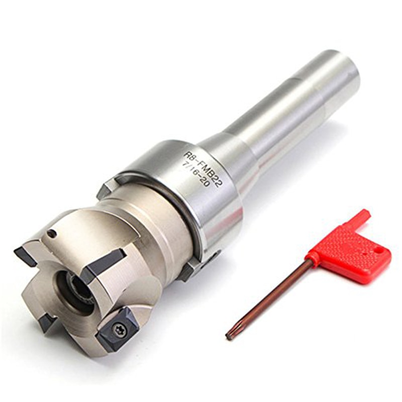 R8 Fmb22 Arbor 400R 50Mm Face End Mill Shell Cutter +4X Apmt1604 Carbide Inserts