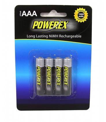 Powerex MHRAAA4-1000-Pack 4 Aaa Nimh 1,2V 1000Mah Batterijen