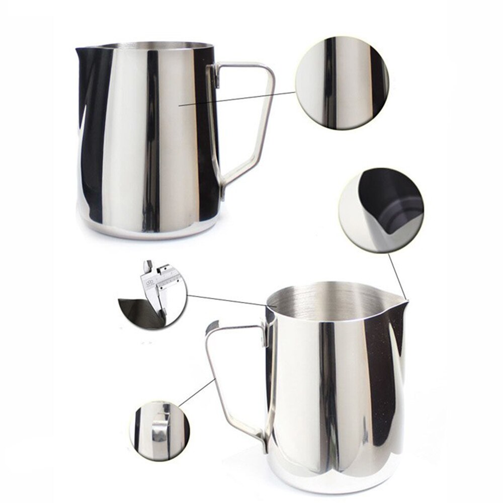Jarra de espuma de acero inoxidable para cocina, jarro con flor, taza de café Cappuccino, tazas de leche, jarra de Metal con leche