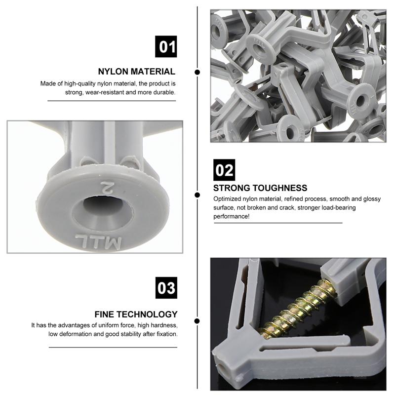 250 Pcs Anchor Premium Plastic Expansion Anchor Drywall Fixings Hardwares Accessories for Industry