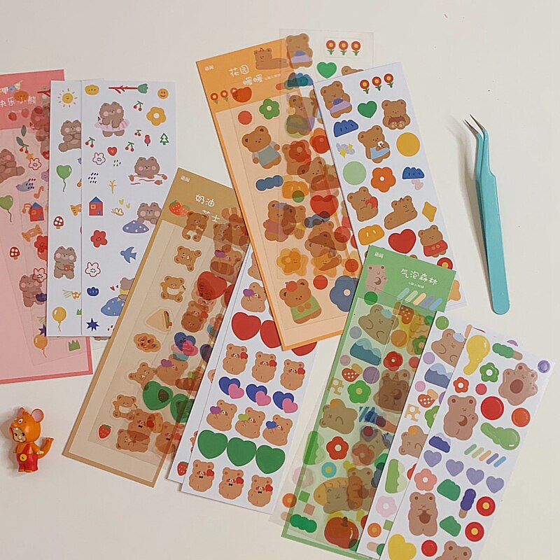eins Karikatur gummibärchen Aufkleber DIY Scrapbooking glücklich planer Müll Tagebuch schreibwaren Mädchen Tagebuch fotoalbum Dekoration aufkleber