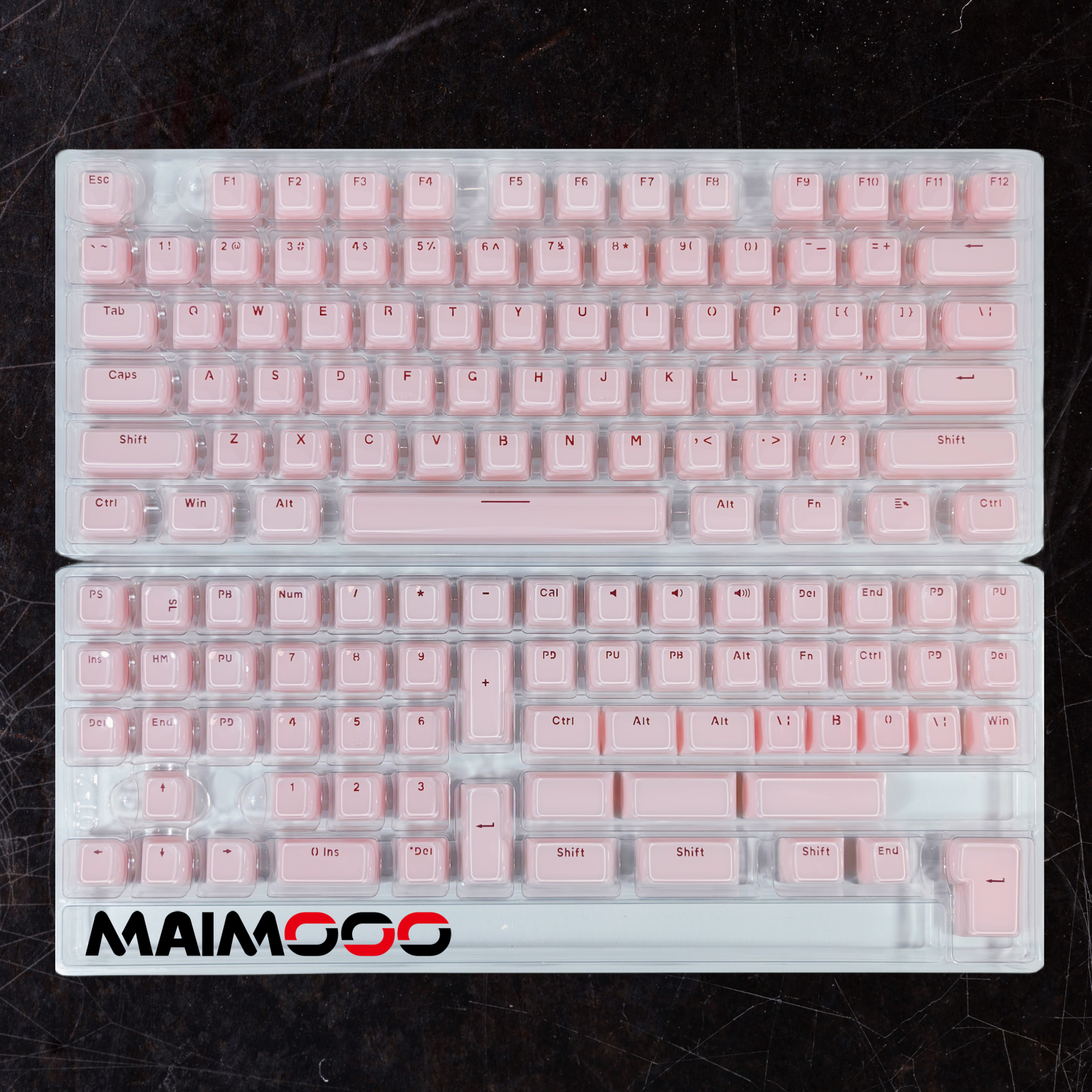 Capuchons de touches translucides ronds en MSI, profil OEM pour clavier mécanique, aucun MX, touches rétroéclairées en cristal de glace, barre d'espace ISO: Beige