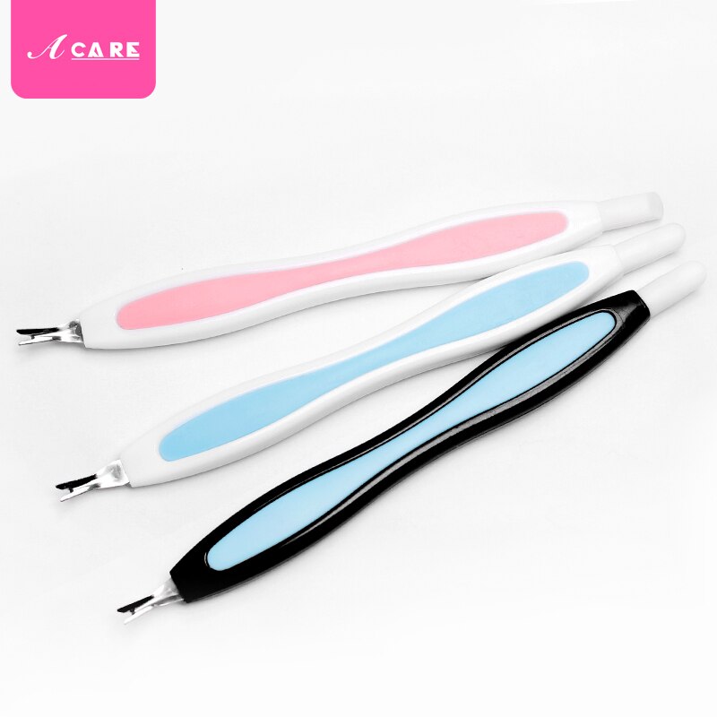 2 pçs empurrador de cutícula rosa macio manicure vara de borracha pressão caneta haste dead skin fork peeling faca trimmer removedor de unhas
